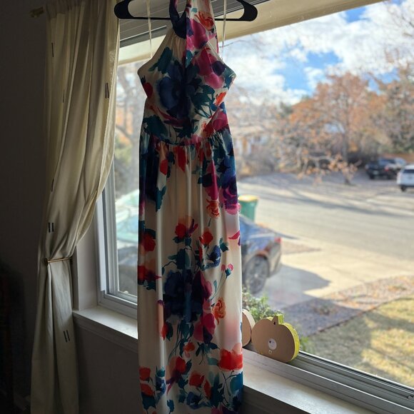 Eliza J Floral Print Halter Maxi Dress - Picture 3 of 5